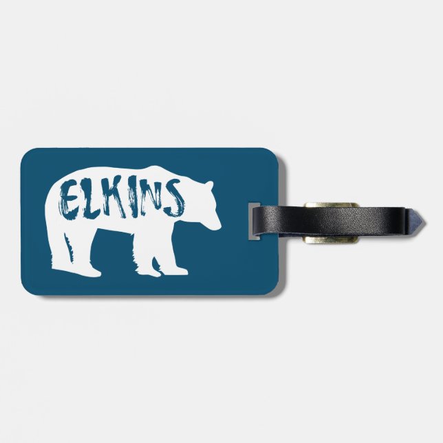 Etiqueta Para Maletas Elkins West Virginia Bear (Atrás Horizontal)