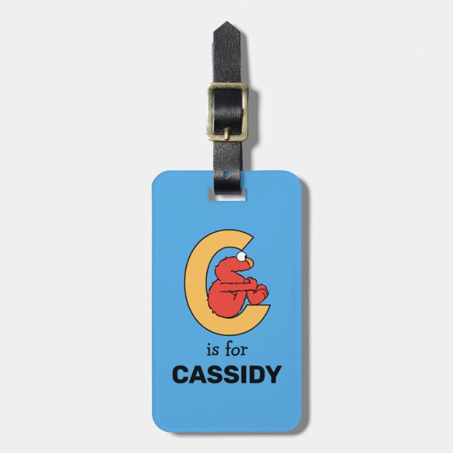 Etiqueta Para Maletas Elmo Alphabet | C NARANJA (Frente Vertical)