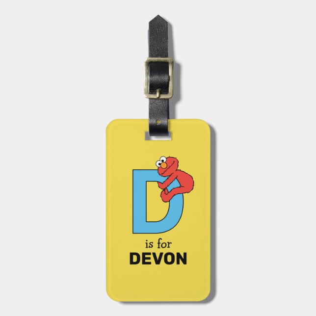 Etiqueta Para Maletas Elmo Alphabet | D Azul (Frente Vertical)