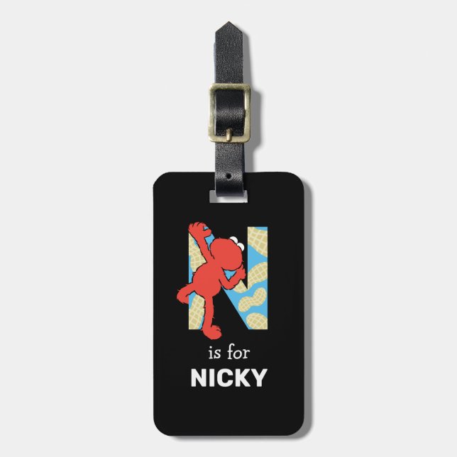 Etiqueta Para Maletas Elmo Alphabet | N Nueces (Frente Vertical)