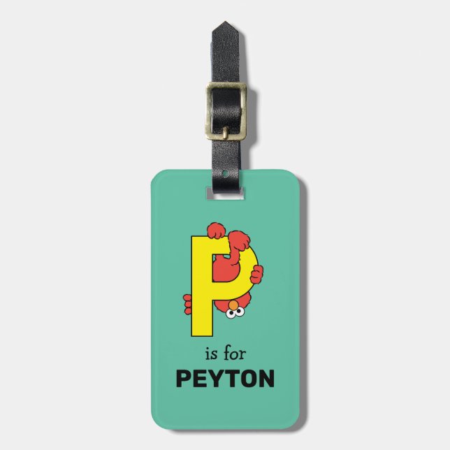 Etiqueta Para Maletas Elmo Alphabet | P Amarillo (Frente Vertical)