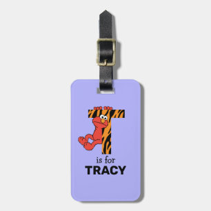 Etiqueta Para Maletas Elmo Alphabet   T Tigre