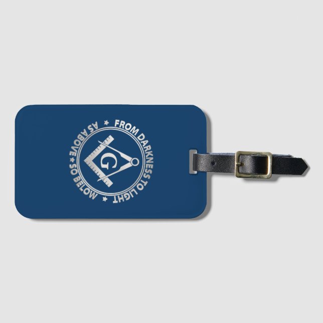 Etiqueta Para Maletas Emblema de masonería (Anverso horizontal)