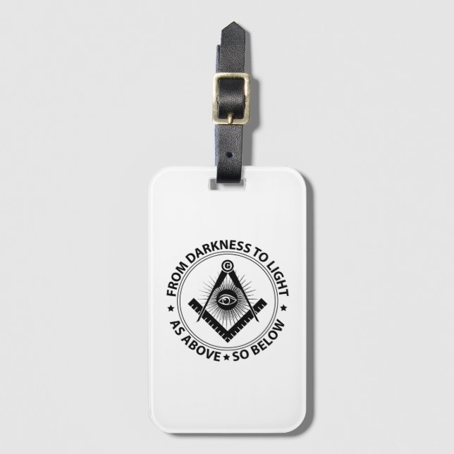 Etiqueta Para Maletas Emblema de masonería (Anverso vertical)