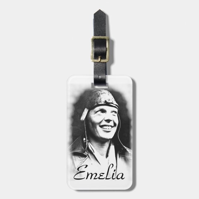 Etiqueta Para Maletas Emelia Earhart - piloto (Frente Vertical)