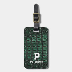 Etiqueta Para Maletas Emerald Crocodile Leather Luxury Exotic  Skin
