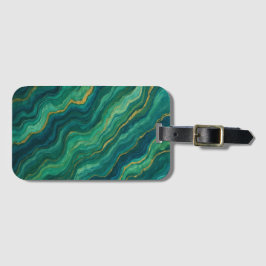 Etiqueta Para Maletas Emerald Flow Marble Texture