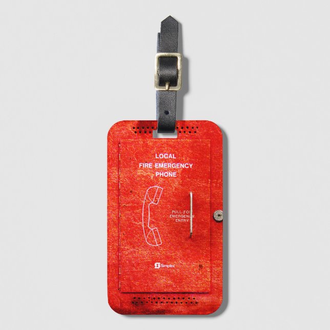 Etiqueta Para Maletas Emergencia del fuego (Anverso vertical)