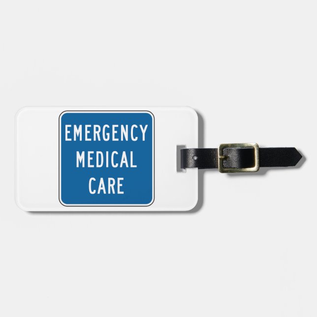Etiqueta Para Maletas Emergency Medical Care Road Sign (Frente Horizontal)
