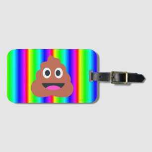 Etiqueta Para Maletas emoji de caca arco iris bolsa de equipaje