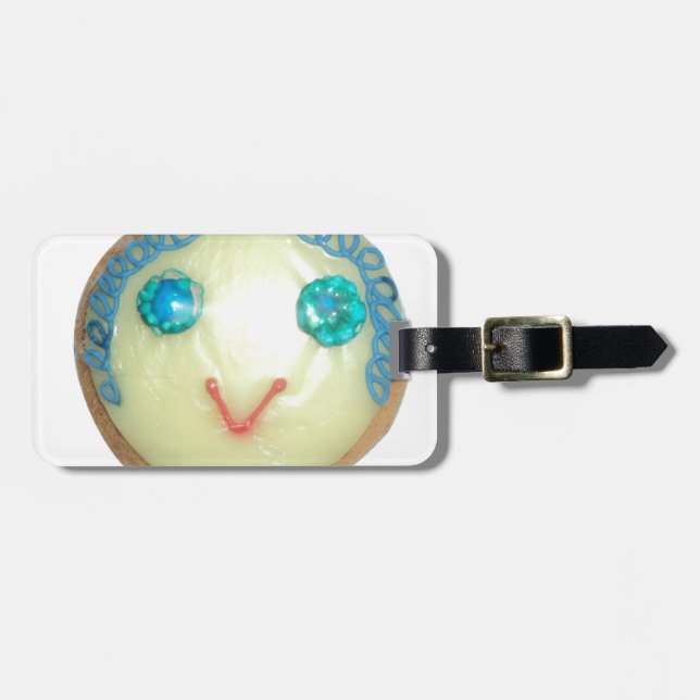 Etiqueta Para Maletas Emoji de pelo azul Arte Imprimir/Gráfico (Frente Horizontal)