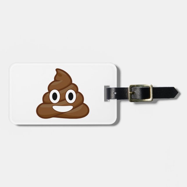 Etiqueta Para Maletas emoji de poop (Frente Horizontal)