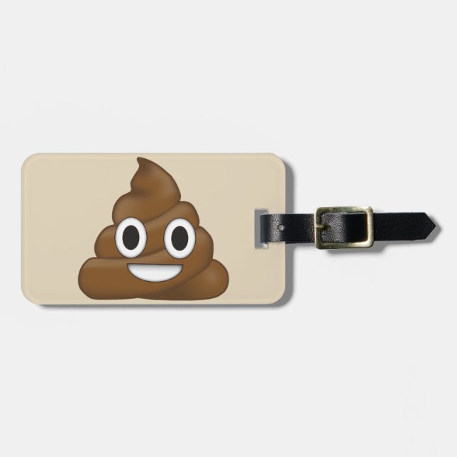 Etiqueta Para Maletas Emoji de poop (Frente Horizontal)