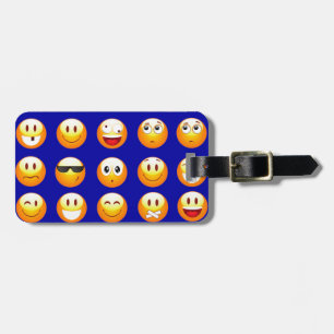Etiqueta Para Maletas emojis azul oscuro