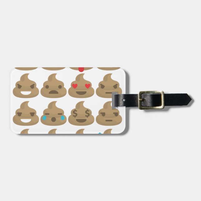 Etiqueta Para Maletas emojis de poop (Frente Horizontal)