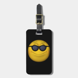 Etiqueta Para Maletas Emoticon Guay con gafas de sol