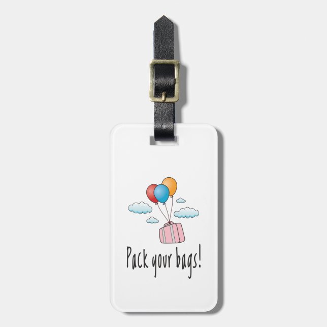 Etiqueta Para Maletas Empaqueta tus maletas y vamos de vacaciones (Frente Vertical)