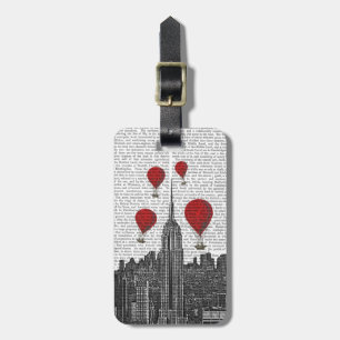 Etiqueta Para Maletas Empire State Building y Red Hot Air Balloons