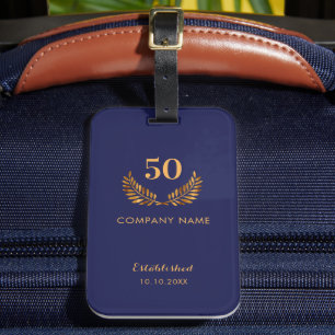 Etiqueta Para Maletas Empresa de comercio de oro azul de la marina año f