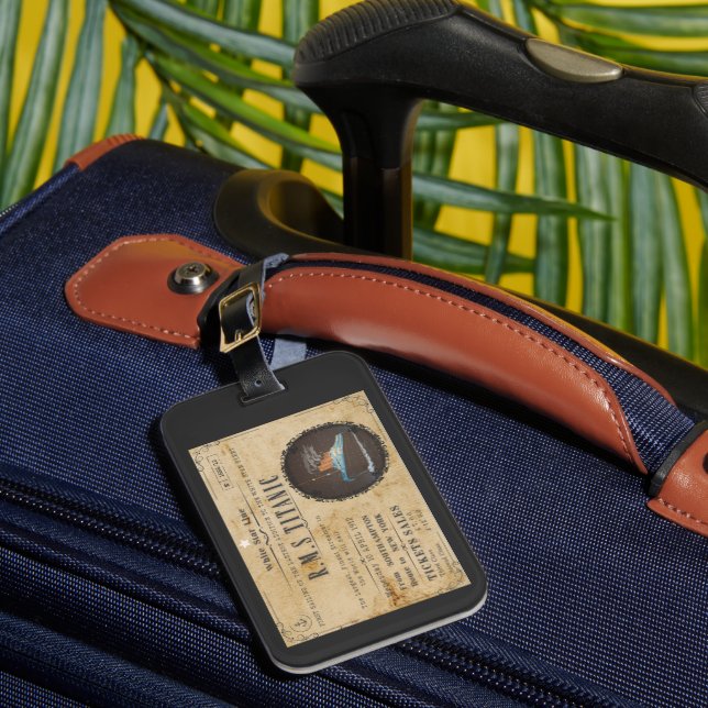 ETIQUETA PARA MALETAS EMR TITANIC BOARDING ADVERSTING (Anverso In situ 1)