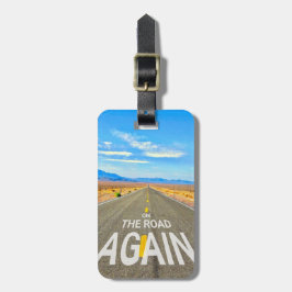 Etiqueta Para Maletas En el camino otra vez: foto de cielos azules