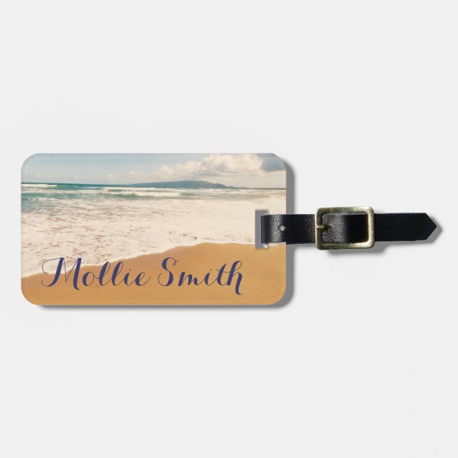Etiqueta Para Maletas En la playa (Frente Horizontal)