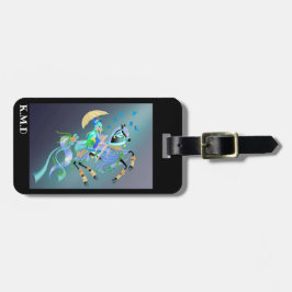 Etiqueta Para Maletas Encantada travesía a caballo - Mochila de pavo rea