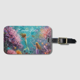 Etiqueta Para Maletas Enchanted Mermaid Underwater Scene