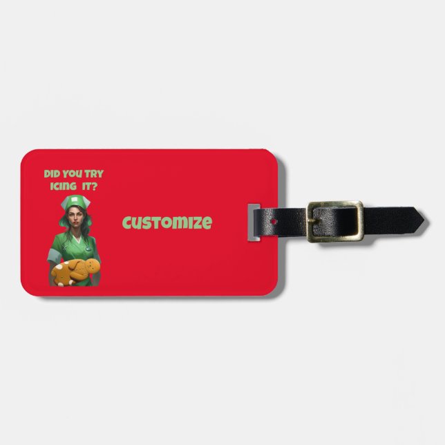 Etiqueta Para Maletas Enfermera divertida que la hace Thunder_Cove (Frente Horizontal)