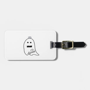 Etiqueta Para Maletas Enfermera Fantasma Linda Dibujo Manual de Hallowee