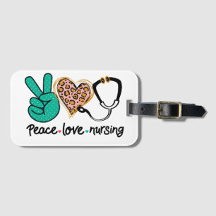 Etiqueta Para Maletas Enfermería de amor por la paz