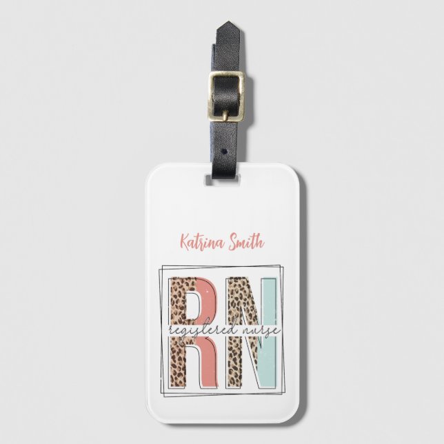 Etiqueta Para Maletas Enfermero registrado personalizado (Anverso vertical)