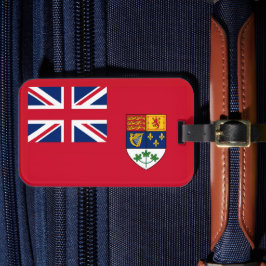 Etiqueta Para Maletas Enseña Roja Canadiense con Escudo de Armas de Hoja