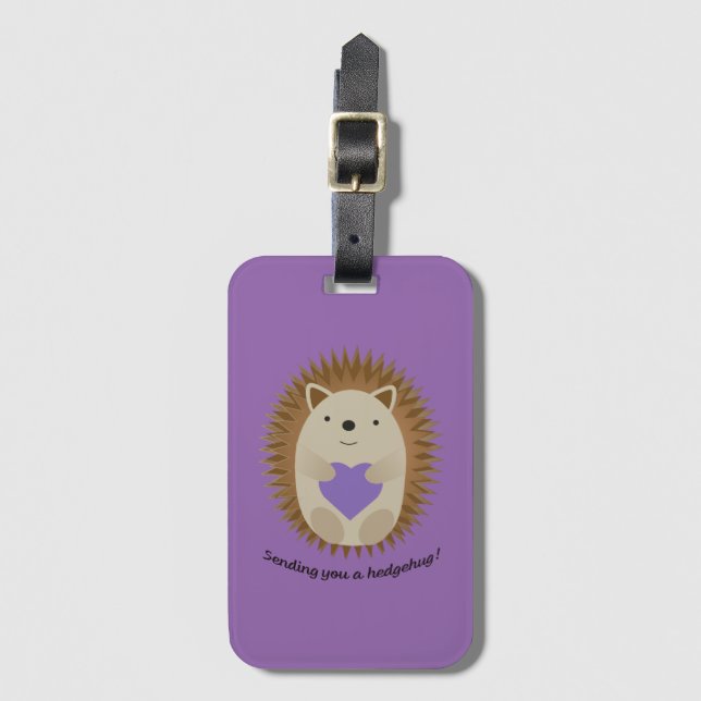 Etiqueta Para Maletas Enviándote un Hedgehug Hedgehog (Anverso vertical)