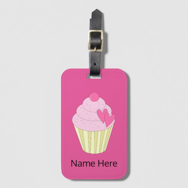 Etiqueta Para Maletas Equipaje de Cupcake ilusima (Anverso vertical)