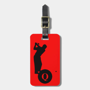 Etiqueta Para Maletas Equipaje de golf deportivo Monogram negro rojo Via