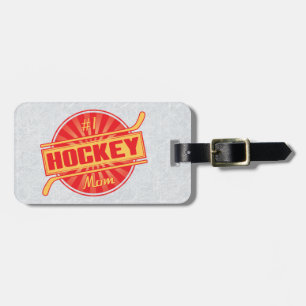 Etiqueta Para Maletas Equipaje de hockey Mamá Roja y Naranja
