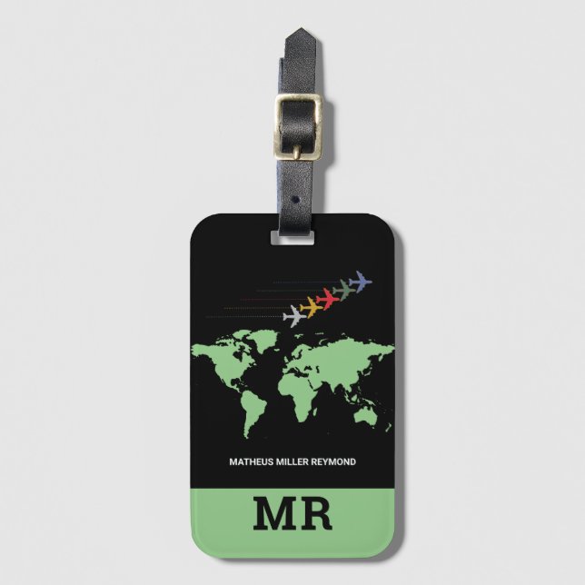 Etiqueta Para Maletas equipaje de identificación de viaje internacional  (Anverso vertical)
