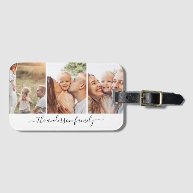 Etiqueta Para Maletas Equipaje de la familia fotográfica personalizado (Anverso horizontal)
