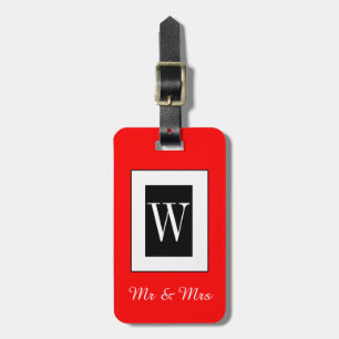 Etiqueta Para Maletas EQUIPAJE ELEGANTE TAG_ " Sr. y señora" ROJO de