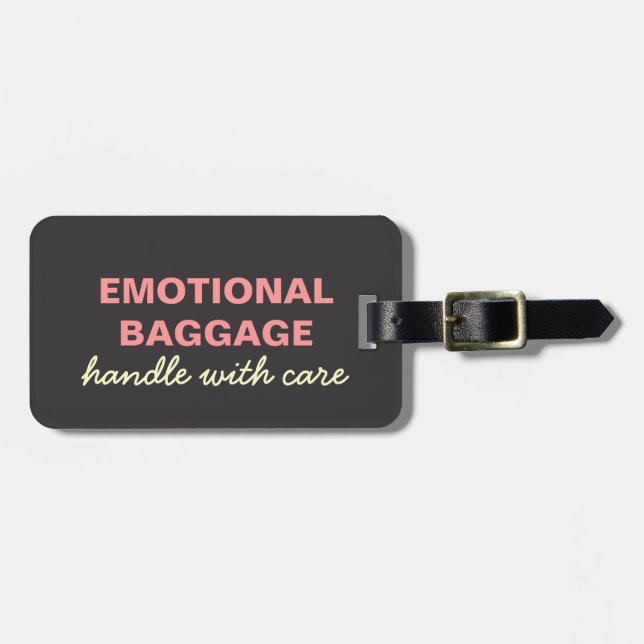 Etiqueta Para Maletas Equipaje emocional: Manejo con cuidado - Rosa, Ama (Frente Horizontal)