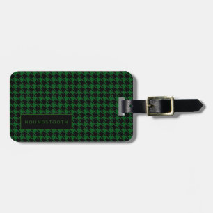 Etiqueta Para Maletas Equipaje Houndstoth Green Black Him Personalizado