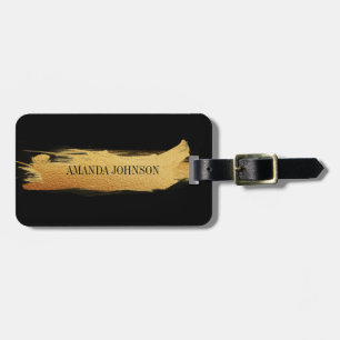 Etiqueta Para Maletas Equipaje personalizado de pintura dorada Glam Blac