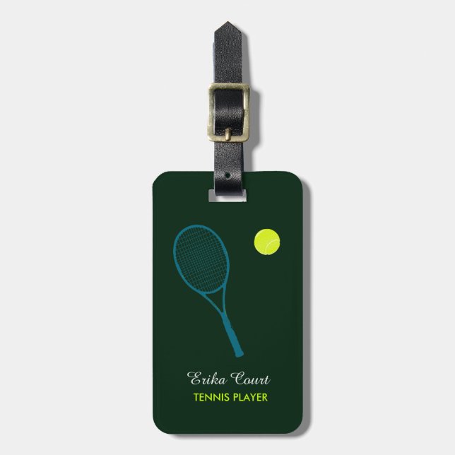Etiqueta Para Maletas equipaje personalizado del tennista (Frente Vertical)