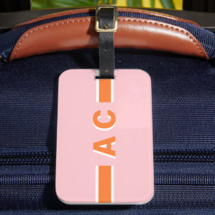 Etiqueta Para Maletas Equipaje Personalizado Monograma Retro para Solter