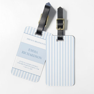 Etiqueta Para Maletas Equipaje Personalizado Preppy Azul Polvoriento Ray