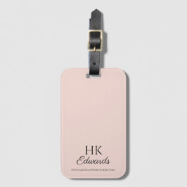 Etiqueta Para Maletas Equipaje Rosa con Monograma Personalizado