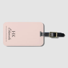 Etiqueta Para Maletas Equipaje Rosa con Monograma Personalizado