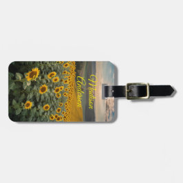 Etiqueta Para Maletas Equipamiento personalizado del campo de girasol