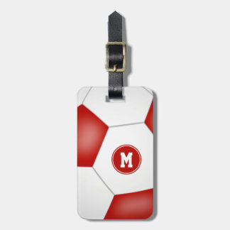 Etiqueta Para Maletas equipo blanco rojo colores chicas bolso de fútbol 